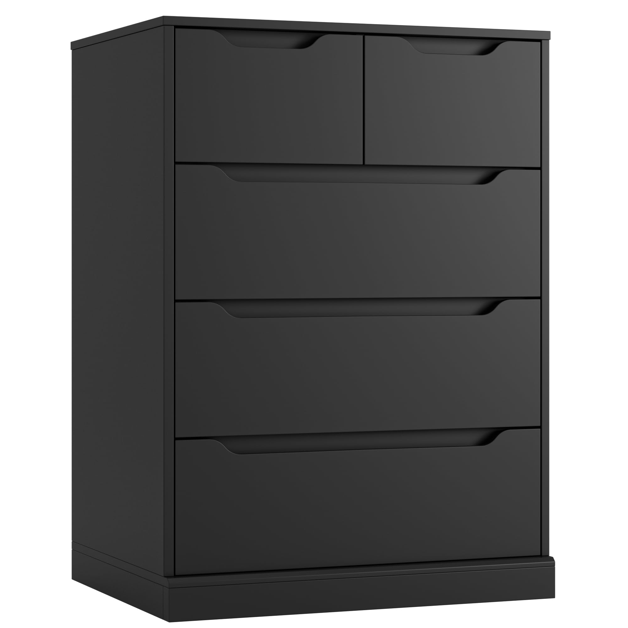  Modern 5 Drawer Dresser with Wood Storage and Black Finish for Bedroom
| Wood Storage Chest Organizers with Cut-Out Han